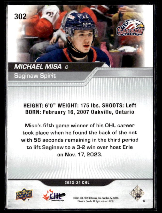 2023-24 Upper Deck CHL Stars Hockey #302 Michael Misa (2)