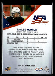 2026 Upper Deck USA Hockey Juniors Hockey Deluxe Taylee Manion /250 (2)