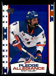 2024 Upper Deck USA Hockey Pledge Allegiance Blue #PA-15 Wyatt Cullen /499