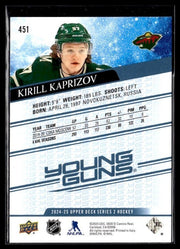2024-25 Upper Deck Series 2 Hockey Young Guns Renewed #451 Kirill Kaprizov (2)