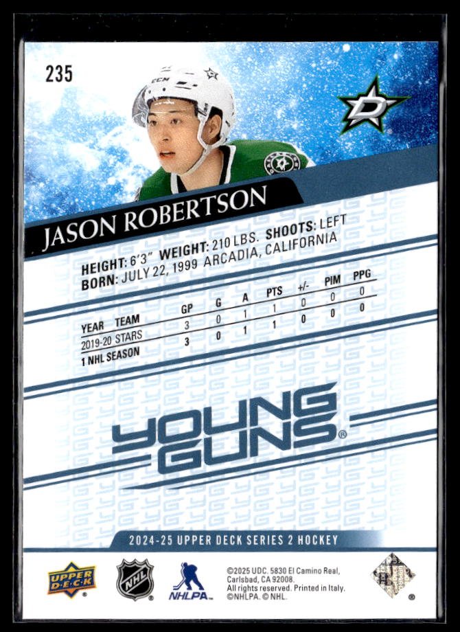 2024-25 Upper Deck Series 2 Hockey Young Guns Renewed #235 Jason Robertson (2)