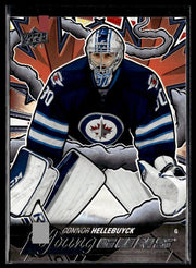 Connor Hellebuyck - #214 Young Guns Renewed hockey card from 2024-25 Upper Deck Series Two