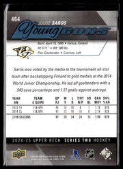 2024-25 Upper Deck Series Two Hockey Young Guns Renewed #464 Juuse Saros (2)