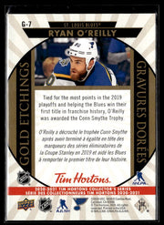 2020-21 Upper Deck Tim Hortons Hockey Gold Etchings #G-7 Ryan O'Reilly (2)