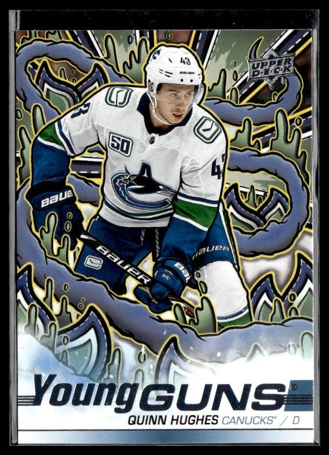 Quinn Hughes - #249 Young Guns Renewed hockey card from 2024-25 Upper Deck Series 2