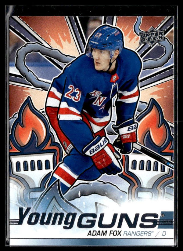 Adam Fox - #228 Young Guns Renewed hockey card from 2024-25 Upper Deck Series 2