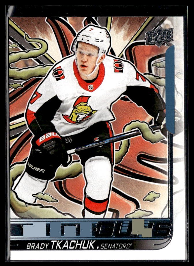 Brady Tkachuk - #499 Young Guns Renewed hockey card from 2024-25 Upper Deck Series 2