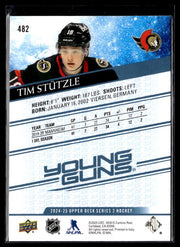 2024-25 Upper Deck Series 2 Hockey Young Guns Renewed #482 Tim Stützle (2)
