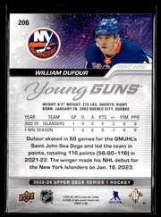 2023-24 Upper Deck Series 1 Hockey Young Guns #206 William Dufour (2)