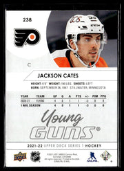 2021-22 Upper Deck Series 1 Hockey Young Guns #238 Jackson Cates (2)
