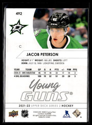 2021-22 Upper Deck Series 2 Hockey Young Guns #492 Jacob Peterson (2)