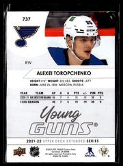 2021-22 Upper Deck Extended Series Hockey Young Guns #737 Alexei Toropchenko (2)