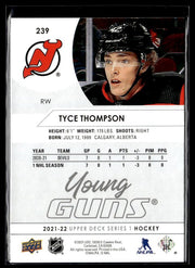 2021-22 Upper Deck Series 1 Hockey Young Guns #239 Tyce Thompson (2)