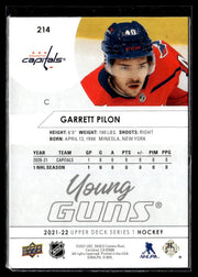 2021-22 Upper Deck Series 1 Hockey Young Guns #214 Garrett Pilon (2)