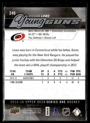 2015-16 Upper Deck Series One Hockey Young Guns #246 Keegan Lowe (2)