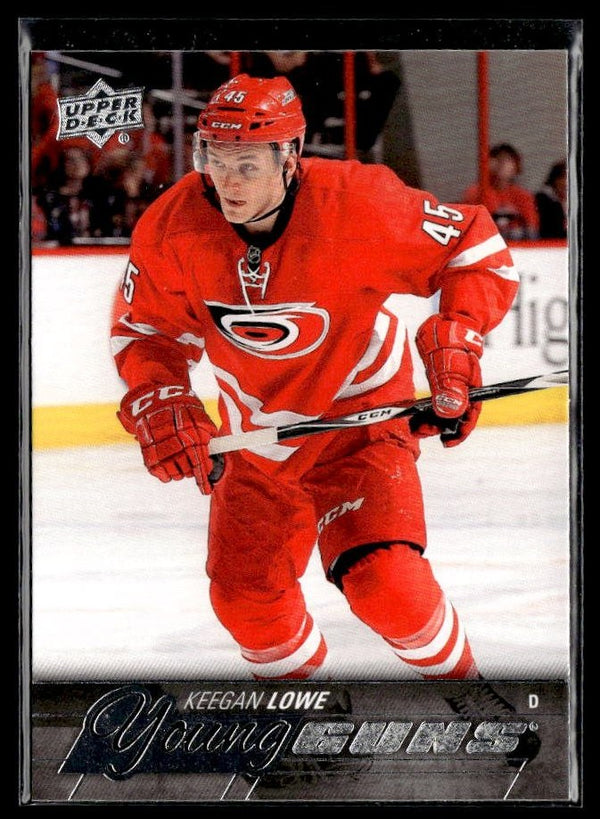 Keegan Lowe - #246 Young Guns hockey card from 2015-16 Upper Deck Series One