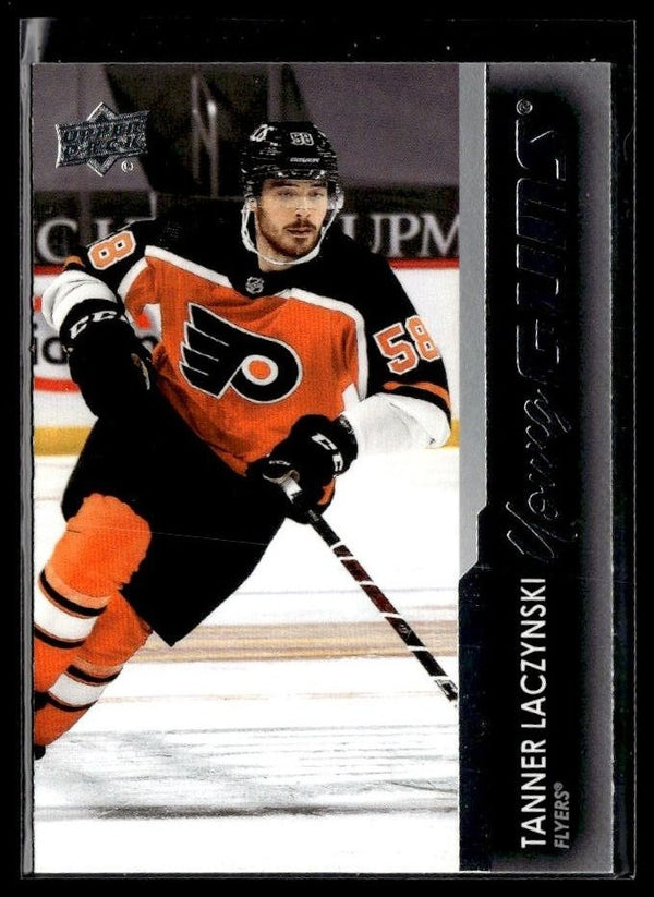 Tanner Laczynski - #236 Young Guns hockey card from 2021-22 Upper Deck Series 1