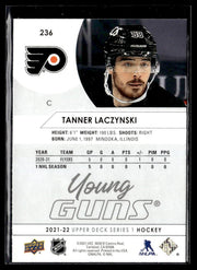 2021-22 Upper Deck Series 1 Hockey Young Guns #236 Tanner Laczynski (2)