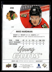 2021-22 Upper Deck Series 1 Hockey Young Guns #208 Mike Hardman (2)