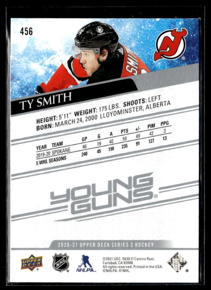 2020-21 Upper Deck Series 2 Hockey Young Guns #456 Ty Smith (2)