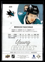 2021-22 Upper Deck Series 1 Hockey Young Guns #220 Brinson Pasichnuk (2)