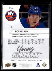 2021-22 Upper Deck Extended Series Hockey Young Guns #726 Robin Salo (2)