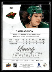2021-22 Upper Deck Series 1 Hockey Young Guns #227 Calen Addison (2)