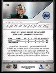 2024-25 Upper Deck Series 1 Hockey Young Guns #217 Matt Villalta (2)