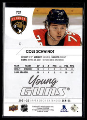 2021-22 Upper Deck Extended Series Hockey Young Guns #721 Cole Schwindt (2)