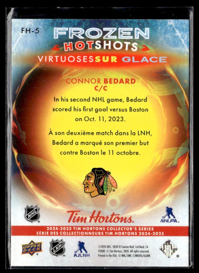 2024-25 UD Tim Hortons Hockey Frozen Hot Shots Connor Bedard (2)