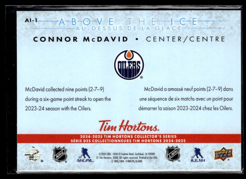 2024-25 Upper Deck Tim Hortons Hockey Above the Ice #AI-1 Connor McDavid (2)
