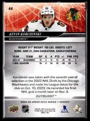 2024-25 Upper Deck Series 1 Hockey Outburst #44 Kevin Korchinski (2)