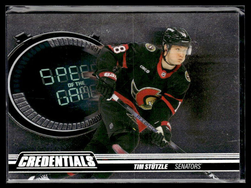 Hockey single: Tim Stützle #SG4 (Speed of the Game) from 2023-24 Upper Deck Credentials