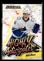 Akito Hirose - #HA-8 Highly Anticipated hockey card from 2023-24 Upper Deck Credentials