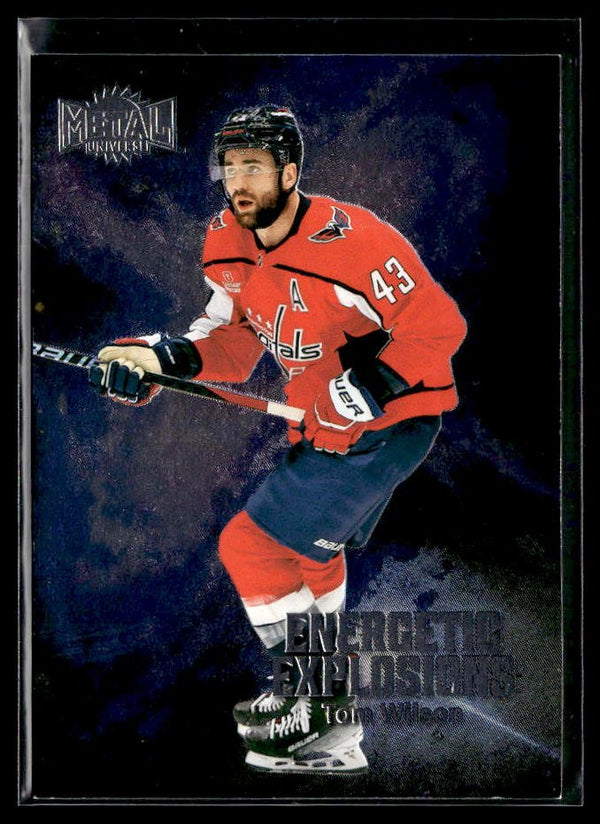 Tom Wilson - #EE-21 Energetic Explosions hockey card from 2023-24 Upper Deck Metal Universe
