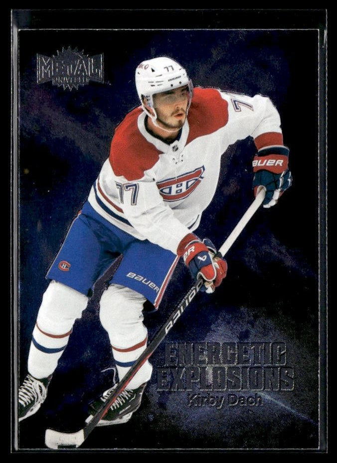 Kirby Dach - #EE-9 Energetic Explosions hockey card from 2023-24 Upper Deck Metal Universe