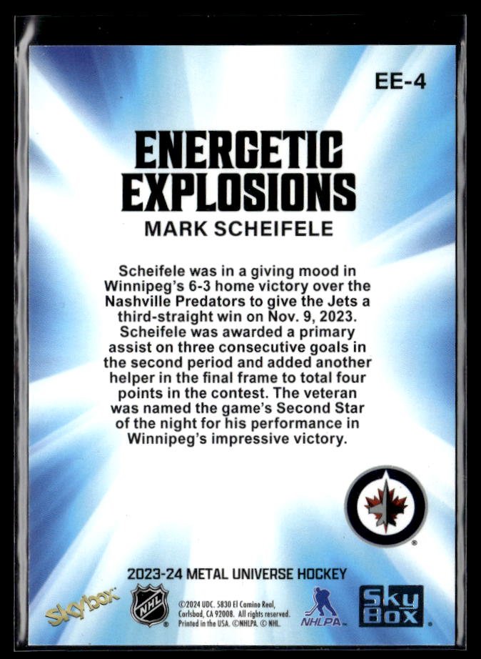 2023-24 Upper Deck Metal Universe Hockey Energetic Explosions Mark Scheifele (2)
