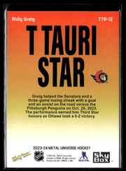 2023-24 Skybox Metal Universe Hockey T Tauri Star #TTP-12 Ridly Greig (2)
