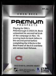2023-24 Upper Deck Metal Universe Hockey Hockey Premium Prospects Owen Beck (2)