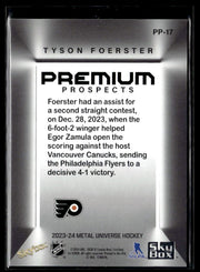 2023-24 Upper Deck Metal Universe Hockey Premium Prospects #PP-17 Tyson Foerster (2)
