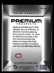 2023-24 Upper Deck Metal Universe Hockey Premium Prospects #PP-44 Sean Farrell (2)