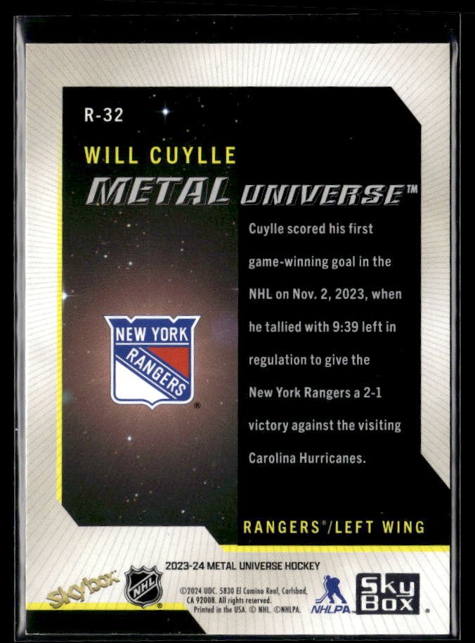 2023-24 Upper Deck Metal Universe Hockey #R-32 Will Cuylle (2)