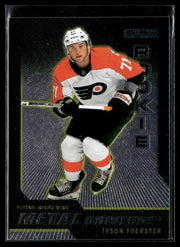 Hockey single: Tyson Foerster #R-7 () from 2023-24 Upper Deck Metal Universe
