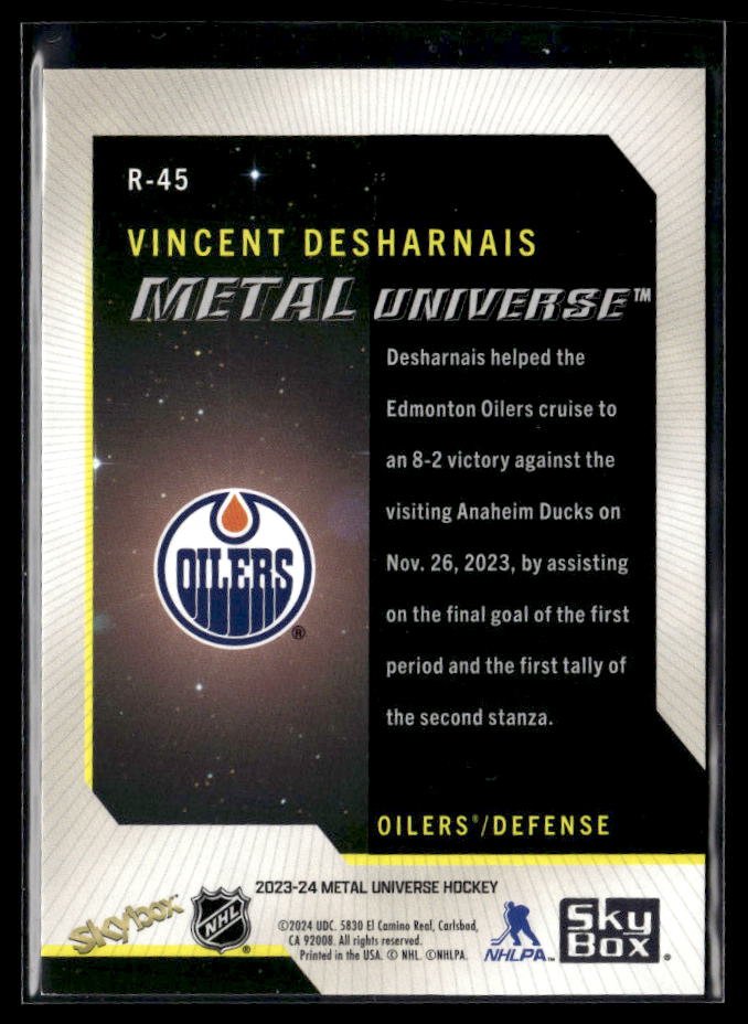 2023-24 Upper Deck Metal Universe Hockey #R-45 Vincent Desharnais (2)