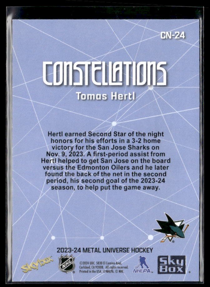2023-24 Skybox Metal Universe Hockey Constellations #CN-24 Tomas Hertl (2)