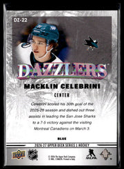 2026-27 Upper Deck Series 1 Hockey Dazzlers Blue #DZ-22 Macklin Celebrini (2)