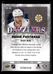 2026-27 Upper Deck Series 1 Hockey Dazzlers Blue #DZ-24 David Pastrnak (2)