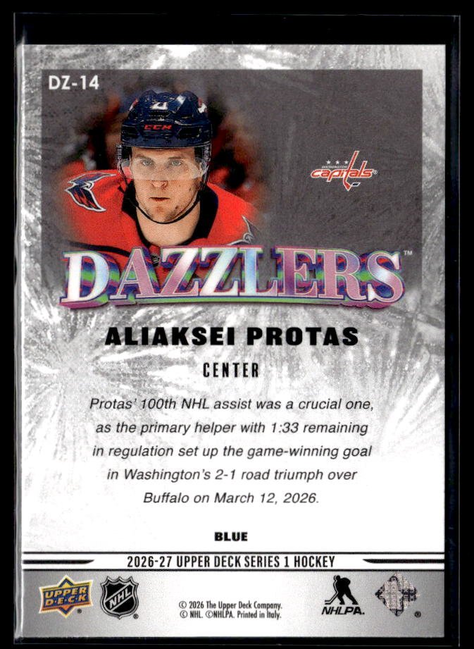 2026-27 Upper Deck Series 1 Hockey Dazzlers Blue #DZ-14 Aliaksei Protas (2)