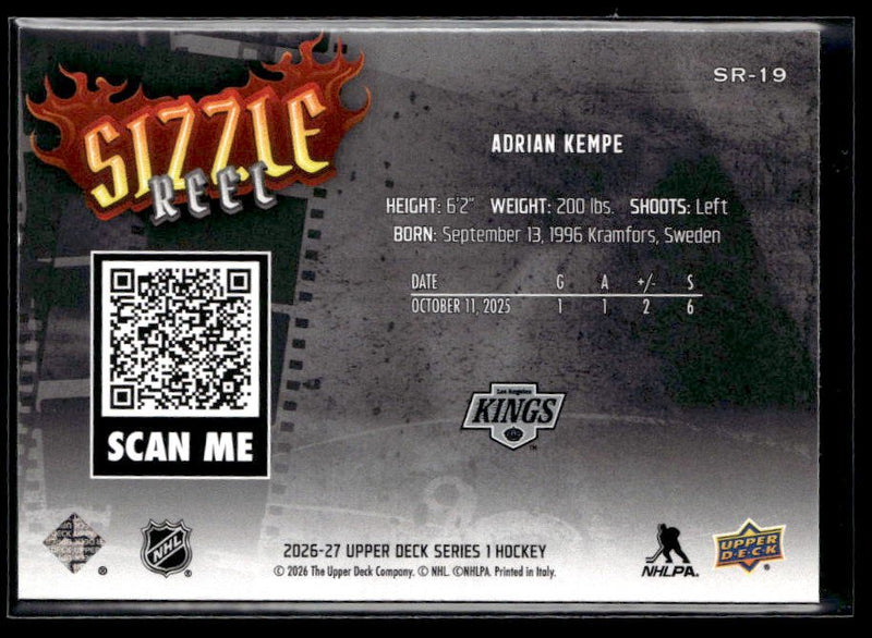 2025-26 Upper Deck Series 1 Hockey Sizzle Reels #SR-19 Adrian Kempe (2)