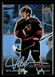 Hockey single: Seth Jarvis #VC-18 (Vibe Check) from 2026-27 Upper Deck Series 1